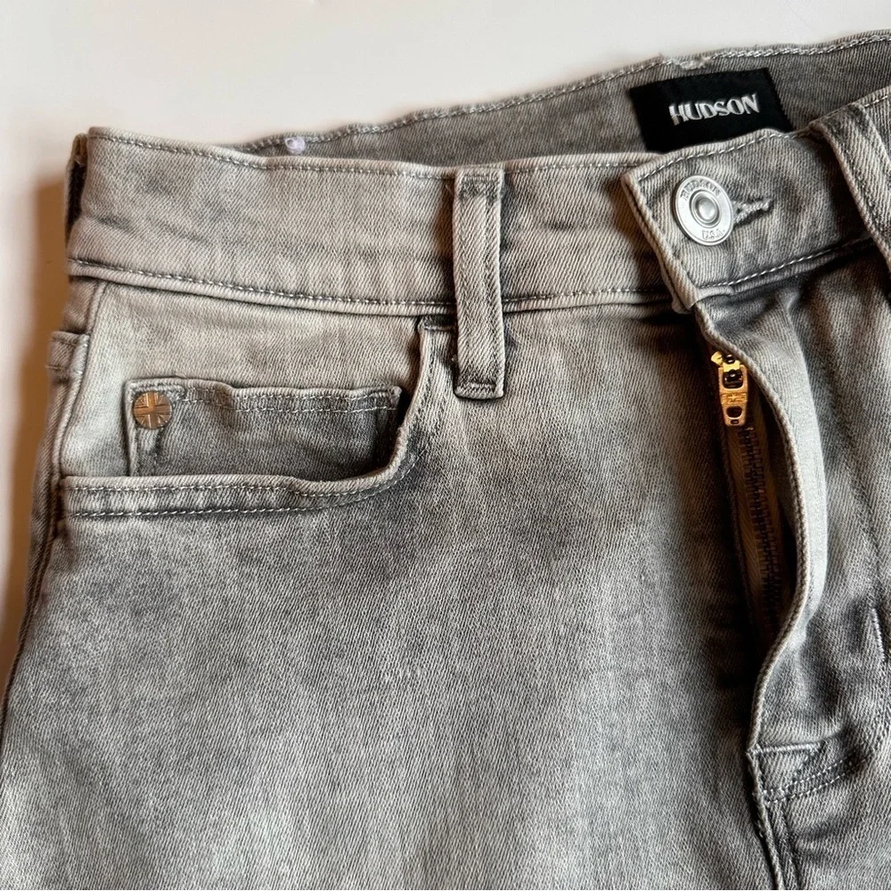 HUDSON Women's Vivid Denim Raw Hem Mini Skirt Gray SZ 25